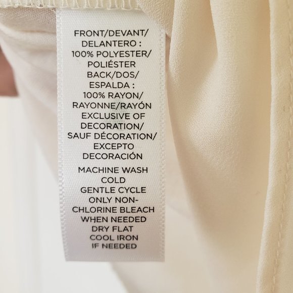 Loft Flowy Cream-White Blouse - Sleeveless Ruffle Front - Size MP - Picture 6 of 11